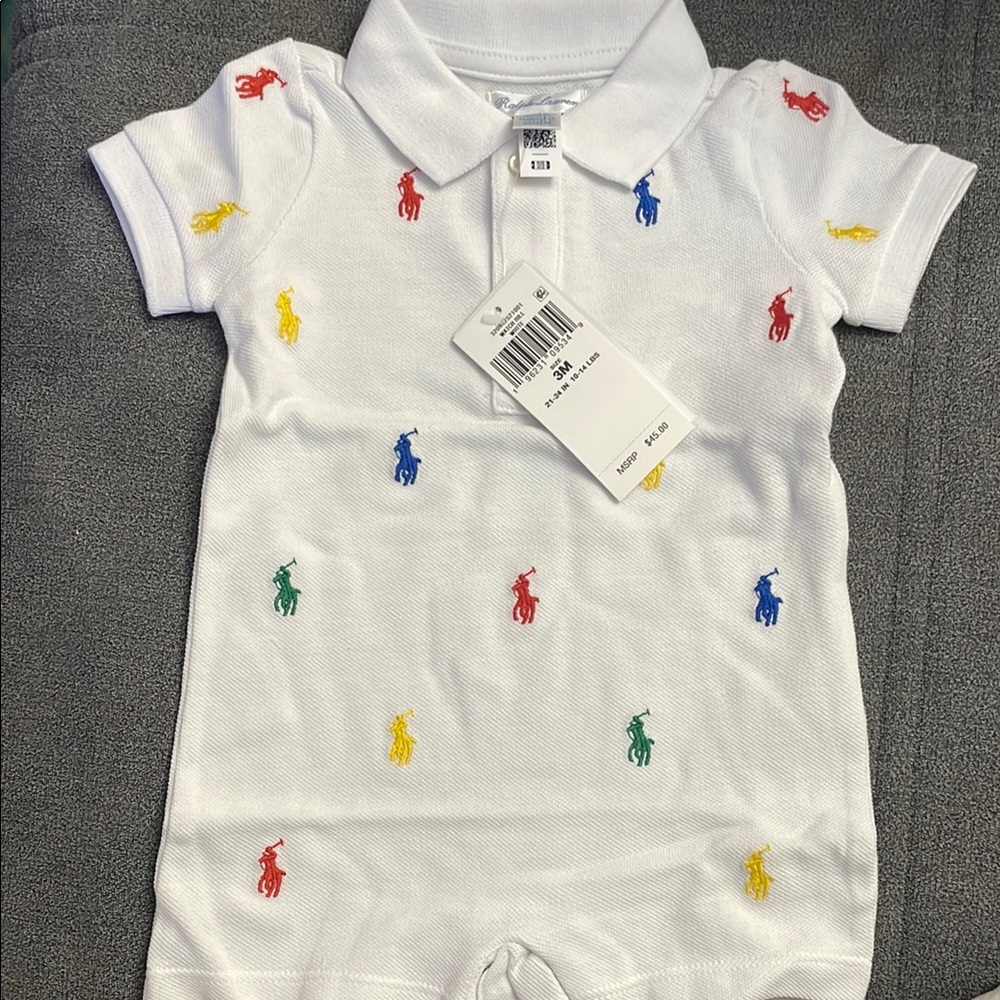📦Sold📦 Polo by Ralph Lauren Kids White Shirt with Multicolor Embroidery
